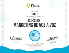 certificado marketing voz