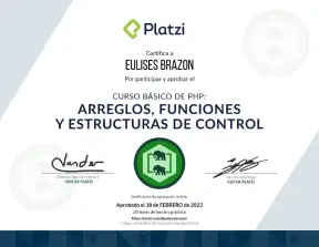 certificado php arreglos funciones